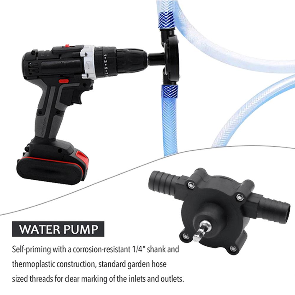 Electric Drill Pump Self Priming Transfer Pumps Oil Fluid Water Pump Portable Round Shank Heavy Duty Self-Priming Tool