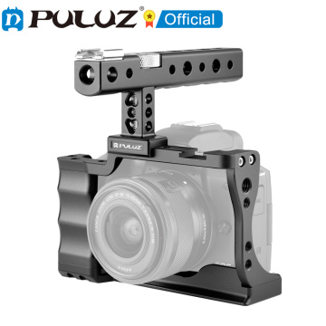 PULUZ Camera Cage for Canon EOS M50 DSLR Camera Stabilizer with Handle Grip