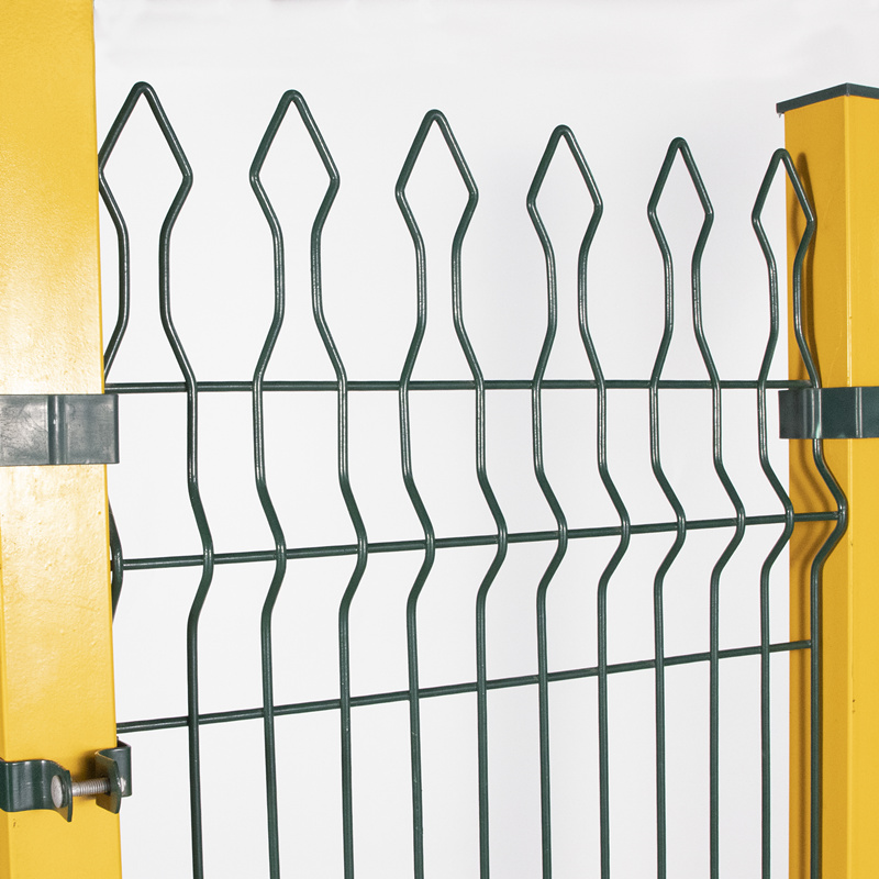 ANJIA Group 3D welded mesh garden fence with yellow post PVC coated residential application