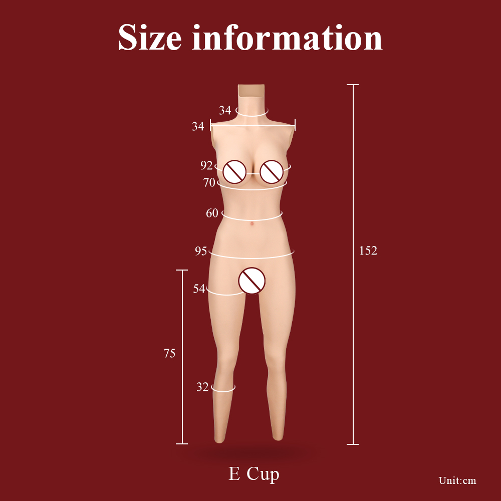 KOOMIHO E Cup 9-point Vagina Bodysuit Crossdresser Silicone Breasts Fake Breast Cosplay Silicone Breast Forms 6g