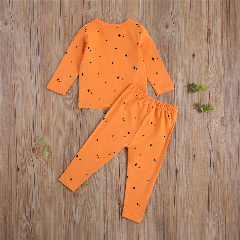 Kids Baby Girls Print Pajama Sets Top Cotton PJS Trousers Stripes Ruffle Long Sleeves Elastic Kids Sleep 2pcs Clothes Set