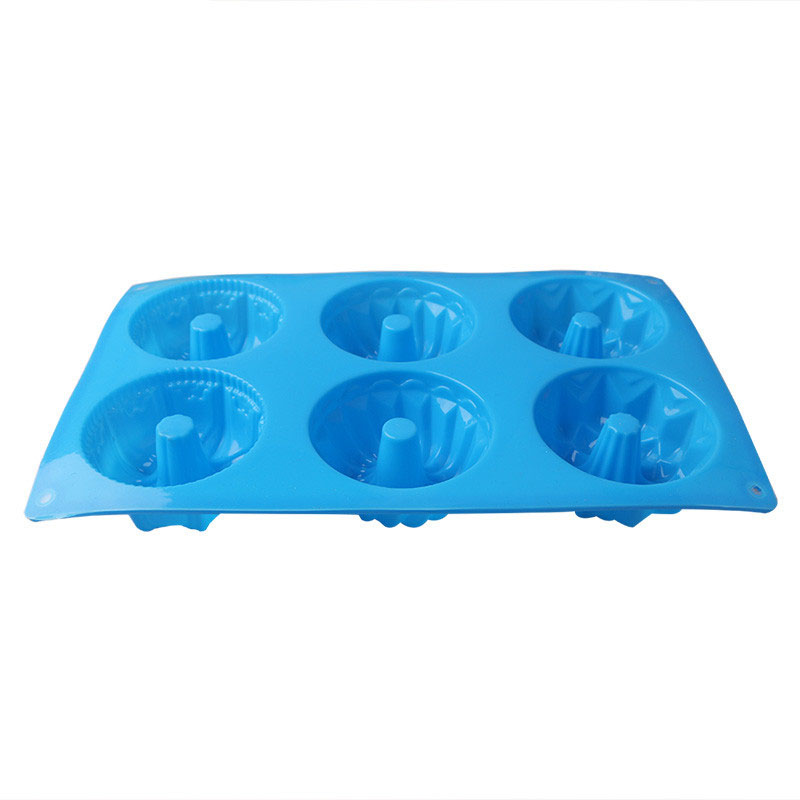 1 pc 6 Holes Mini Chiffon Cake Mold Silicone Flower Shape Pudding Chocolate Mould Chiffon Mini Cupcake Mold