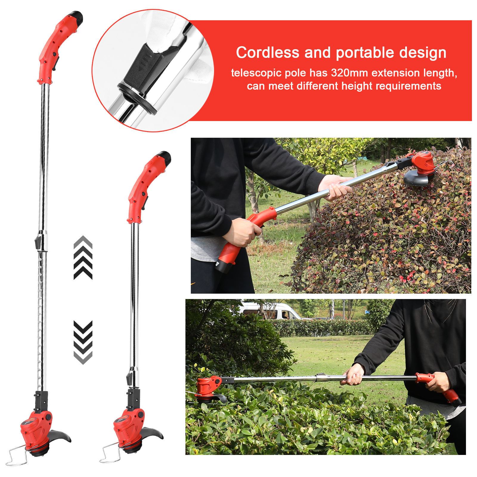 12V Electric Lawn Mower Cordless Household Grass Trimmer Cutter Portable Pruning Garden Tool