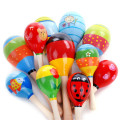 1Pc 20cm Baby Wooden Ball Toys Wood Sand Hammer Musical Maraca Rattles Educational Music Instrument Toy for Boys Girls Toddlers