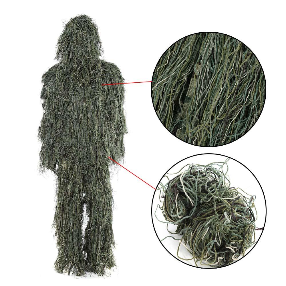 3D Universal Camouflage Suits Woodland Clothes Adjustable Size Ghillie Suit For Hunting Army outdoor Sniper Set Kits