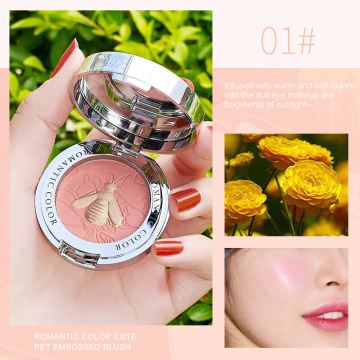 Animal Embossed Blush Waterproof Sweat-proof Brighten Skin 6 Colors Fine Powder Blush Matte Palette Lasting Face Makeup TSLM2