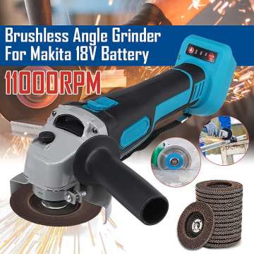 800W 100mm Brushless Cordless Electric Angle Grinder Variable Speed 11000 rpm Power Tool Cutting Machine For Makita 18V Battery