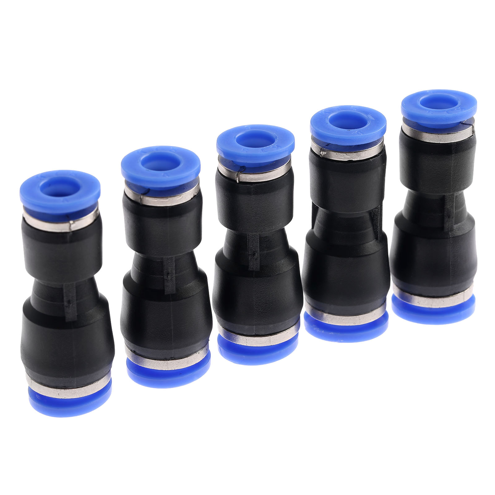 5Pcs Pneumatic Fittings Push In Straight Reducer Connectors For Air Water Hose Plastic Pneumatic Parts PG8-6 8mm Hole to 6mm