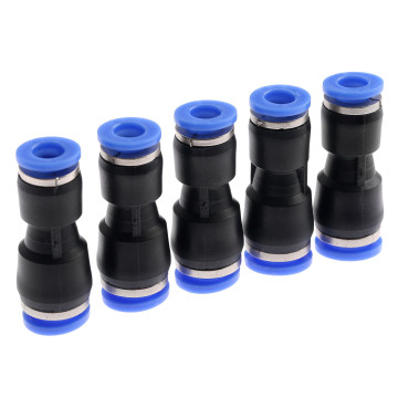 5Pcs Pneumatic Fittings Push In Straight Reducer Connectors For Air Water Hose Plastic Pneumatic Parts PG8-6 8mm Hole to 6mm