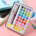 Profession 36 Colors Portable Travel Solid Pigment Watercolor Paints Set With Water Color Brush Pen For Painting Art Supplies