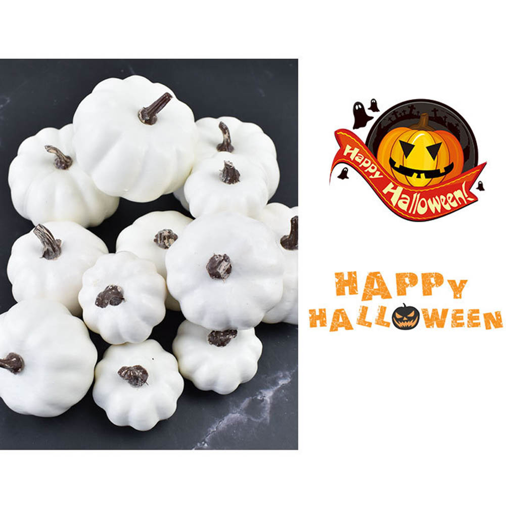 12Pcs Simulation Small Pumpkin Foam Mini Halloween White Pumpkin DIY Craft Artificial Pumpkin Party Wedding Decor Supplies