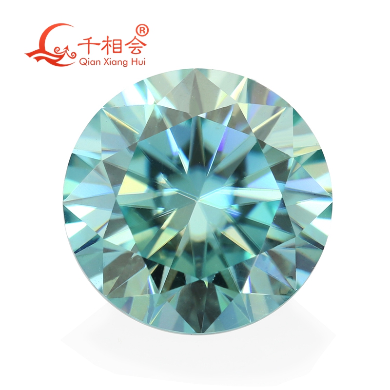 blue color 3mm to 12mm Round Brilliant cut moissanites material loose stone