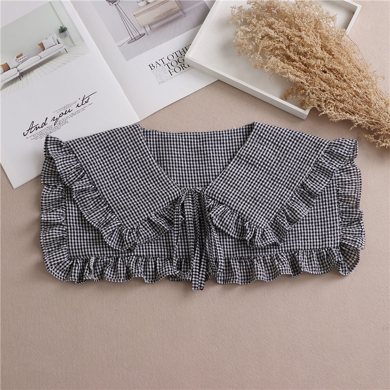 Women Detachable Lapel Fake Collar Cute Doll Ruffles Lace Lapel Down False Collar Half Shirt Blouse Tops Clothes Accessories