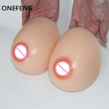 ONEFENG Silicone Breast Forms for Transgender Hot Open Cross Dresser Artificial Boobs 500-1600g/pair