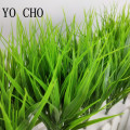 YO CHO Artificial Plants 7-fork Green Imitation Plastic Artificial Grass Leaves for Garden Outdoor Decoration Fake Clover Plants
