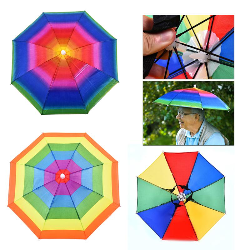 Fishing Cap Outdoor Sport Umbrella Hat Hiking Camping Headwear Cap Head Hat Camouflage Foldable Sunscreen Shade Umbrella