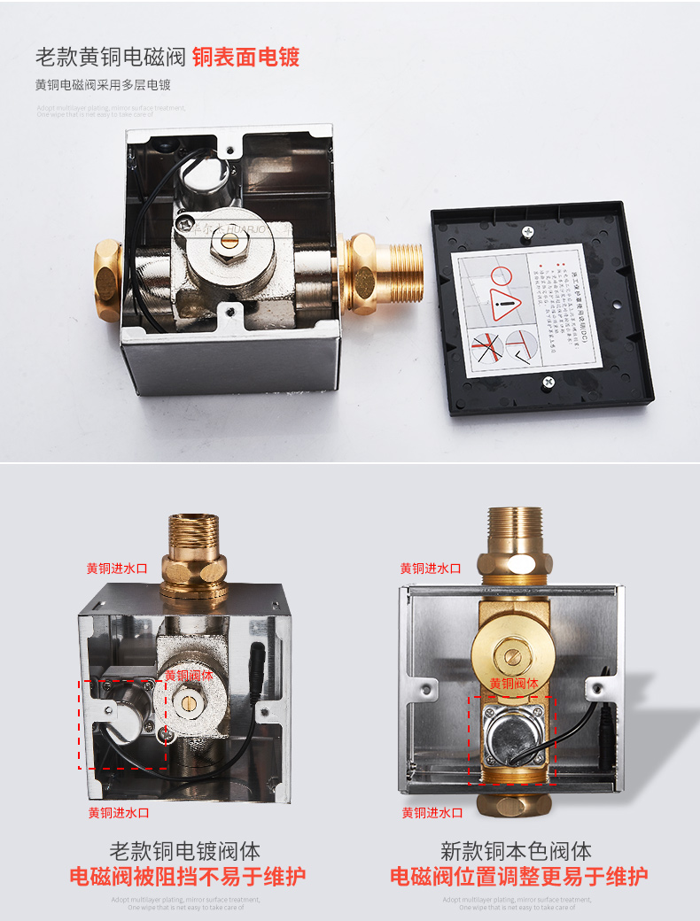Defecation sensor surface mounted 4xbatteries quatting pan full automatic induction flush valve