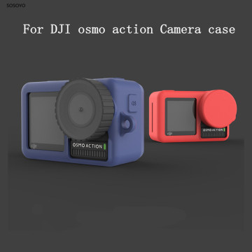 Soft silicone Protective Case + Lens protection cover Cap For DJI Osmo Action Sports Camera Accessories 6 colors