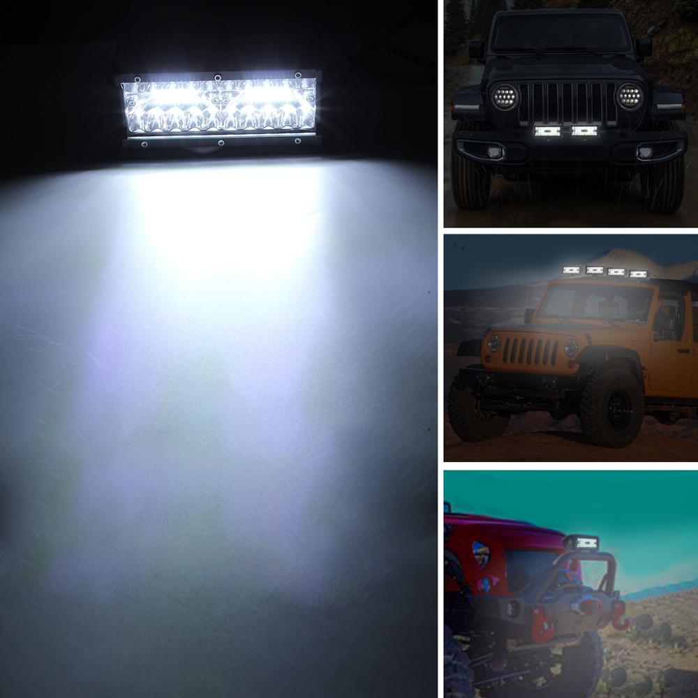 2 pcs 7 inch LED Light Bar 3 Rows 400W Work Light Combo Beam for Driving Offroad Boat Car Tractor Truck 4x4 SUV 12V 24V 6000k