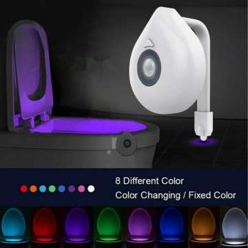 1pc Smart Motion Sensor Toilet Seat Night Light 8 Colors Waterproof Backlight For Toilet Bowl LED Lamp Bathroom Seat Lights