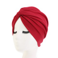 Bohemian Cotton Headband Hat Twist Cap Indian Chemotherapy Muslim Women Elastic Turban Beanie Scarf Hair Loss Cover Headwear