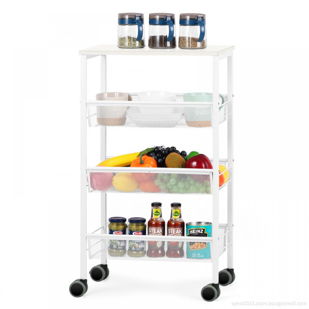 Three-Tier Basket Removable Multifunctional Cart