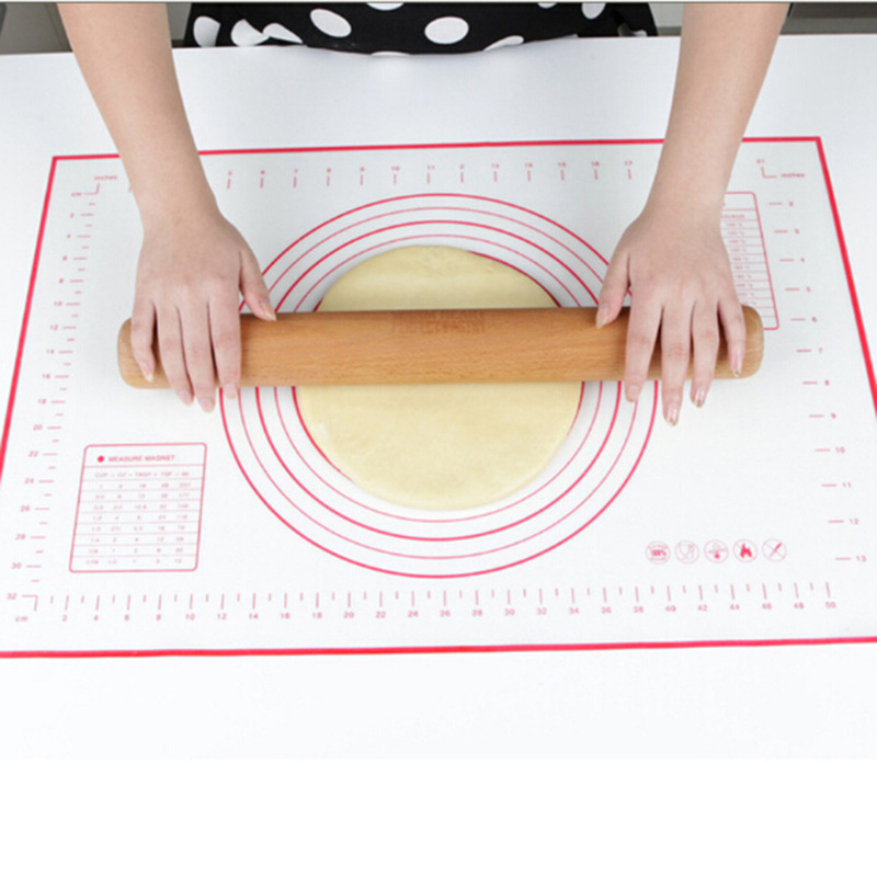 Collapsible 40*60cm Non-stick Silicone Baking Mat Kneading Dough Pad Baking Tray Inner Liner Rolling Pin Kitchen Cooking Tools