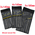 5x180mm 4x160mm 3x140mm 6PC Needle Files Metal File Rasp Set For Wood Metal Carving Burr DIY Craft Carpenter Woodworking Tools