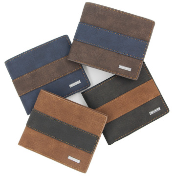 Mens Casual Wallets Leather Short Foldable Wallet Purse Credit Cards Holder