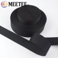 9yards Meetee 0.8mm Thicken Nylon Black Webbing 15/20/25/32/38mm Width for Outdoor Belt Handbag Bands Shoe Accessories RD212