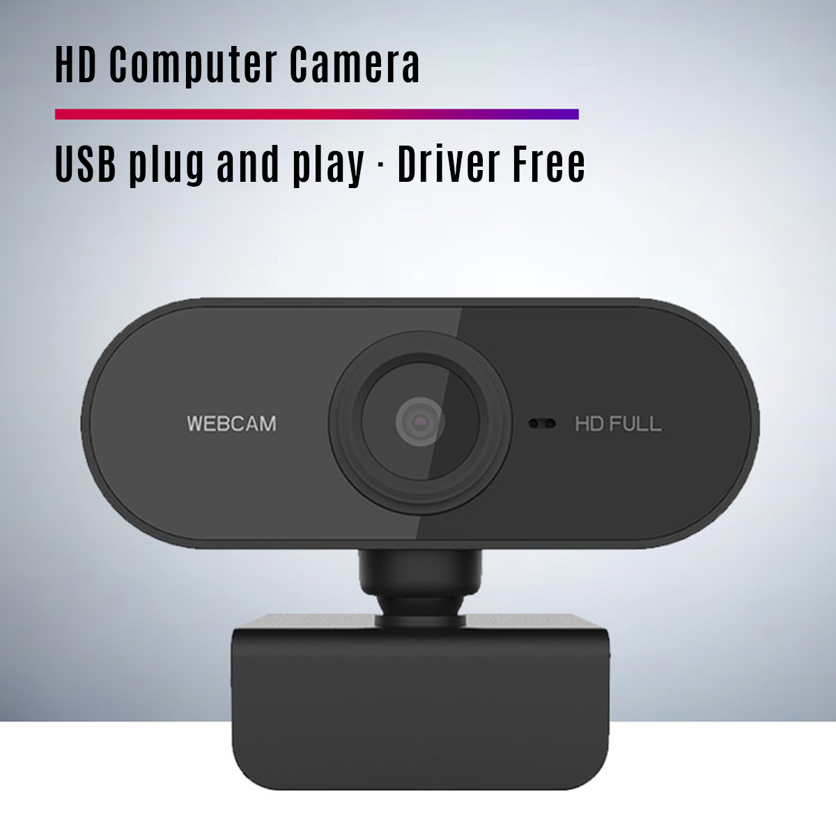 15Pcs/lot 1080P HD Computer Camera Video Conference Camera Webcam 2 Mega Pixel Auto Focus 360° Rotation USB Plug & Play with Mic