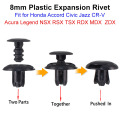 50pcs 8mm Plastic Rivets Auto Fasteners Clips for Honda Accord Civic CR-V Acura RSX MDX NSX TSX TL Car Bumper Retainer Push Pins