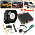 LARATH Car Alarm Siren amplifier 200W 8 Sound Speaker Police Fire Siren Horn With PA MIC System Module Anti-theft device black