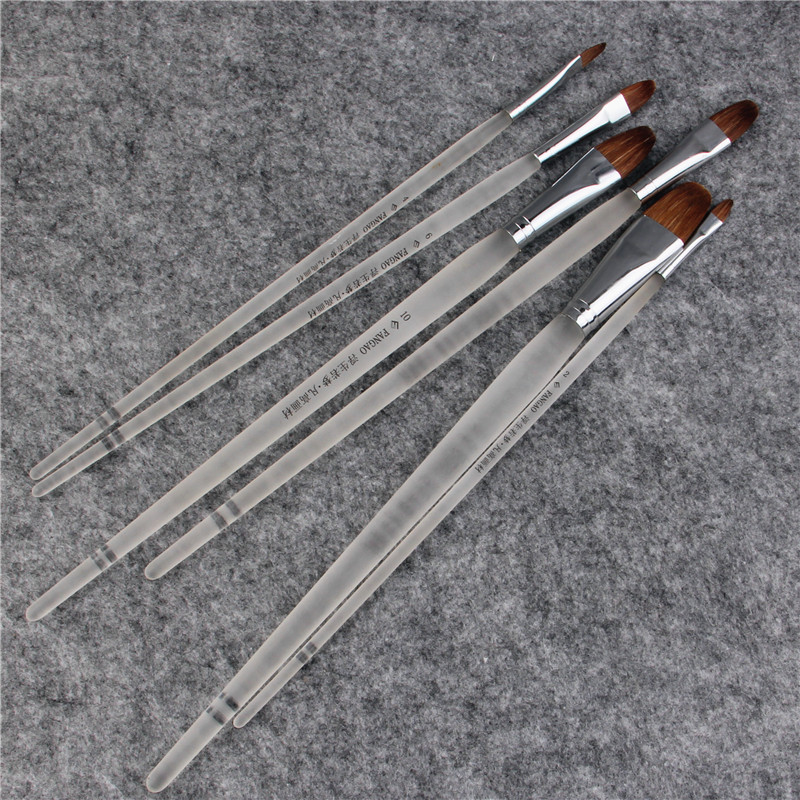 6pcs/Set weasel hair brush high-grade organic matte pen rod brush painting special acrylic paints art supplies oil paint brush