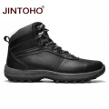 JINTOHO Men Boots Genuine Leather Lace-up Men Shoes High Quality Vintage British Snow Boots Autumn Winter Men Casual Ankle Boots