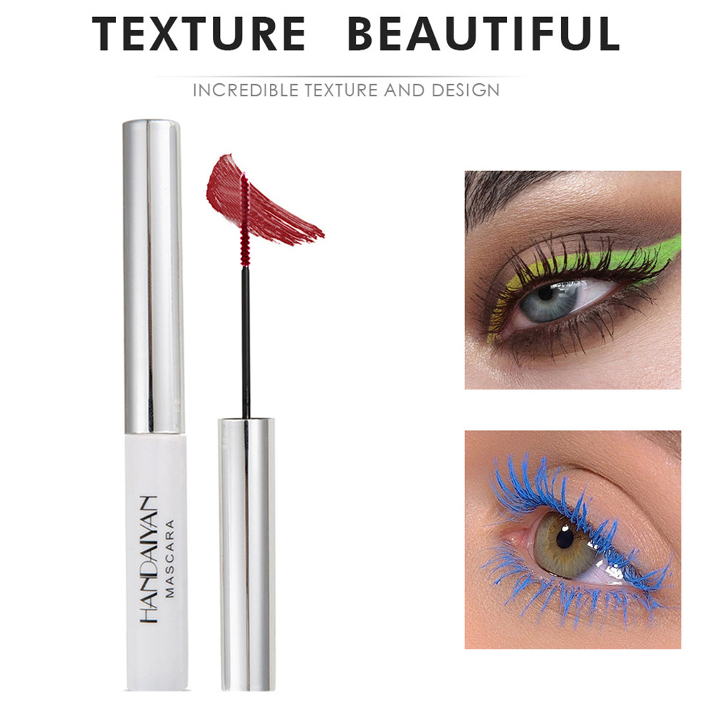 4D Colorful Mascara Silk Fiber Eyelash Colorful Mascara Long Thick Curling Smudge-proof Long-lasting Waterproof Mascara