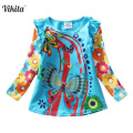 VIKITA Brand Girl t shirt Flower Long Sleeve Kids t-shirts Animal Cartoon Shirts Kids Tops T-shirts for Children Clothing G622