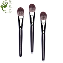 Black Wooden Handle Professional Foundation Makeup Brush