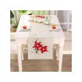 Double Thickness Rustic Embroidered Floral Table Runners Christmas Decorations H58C