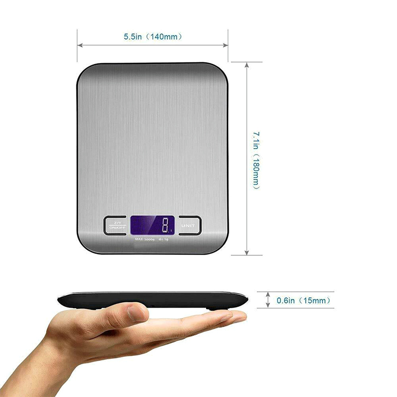 Digital Kitchen Scale 5kg Household Electronic Food Scales Diet Scales Measuring Tool Slim LCD Digital Electronic Weighing Scale
