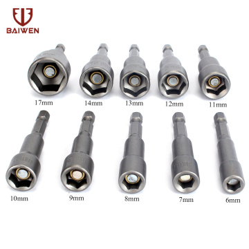 5Pcs 6-17mm Hex Socket Sleeve 1/4