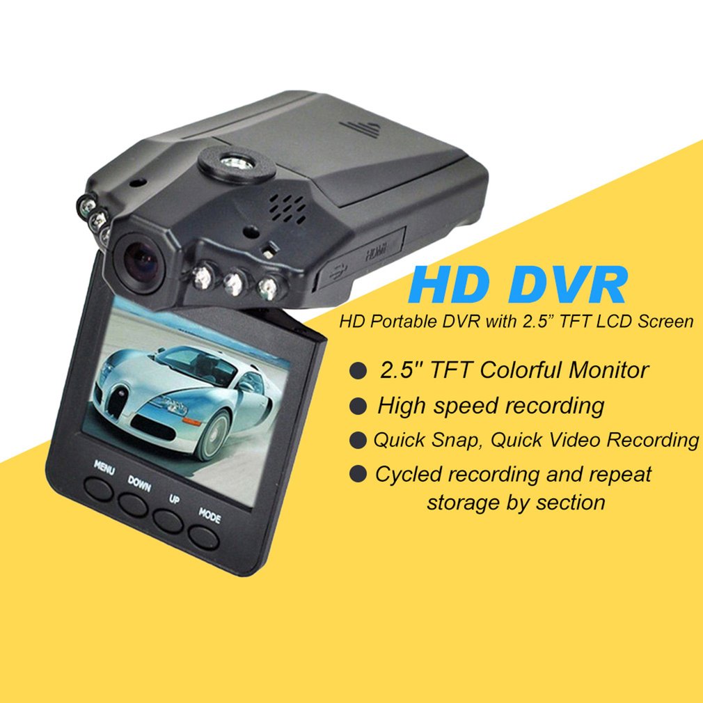 Newest Car Camcorder LCD 270 Degree 2.5" HD Car LED DVR Road Dash Video Camera Recorder Car Detector Camera