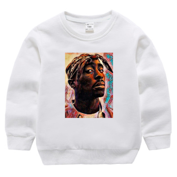 New Kpop Tupac Print Tops Kids Baby Boys Girls Hoodies Sweatshirts Hip Hop Hoodie Girls Streetwear Casual Cotton Tops Sweatshirt