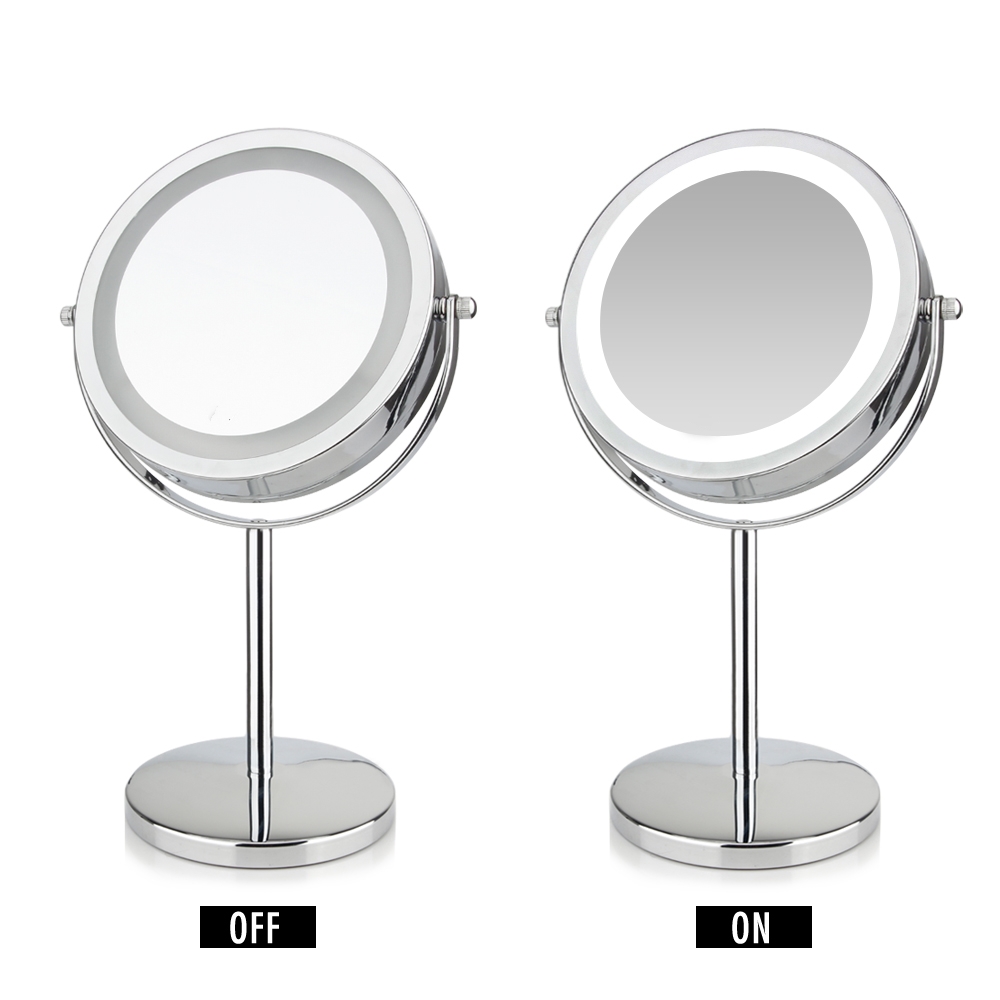 Professional 17 LEDs Light Vanity Mirror 10X Magnifying Adjustable Makeup Mirror 7 Inch Cosmetic Mirror Double Sided Bath Mirror