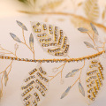 Bridal headband crystal gold leaf bridal wedding dress accessories