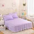 Solid Color Rufflled Bedspread Romantic Lace Bed Skirt Bed sheet Handmade Bed Cover Princess Bedding Home Textile Twin/Queen