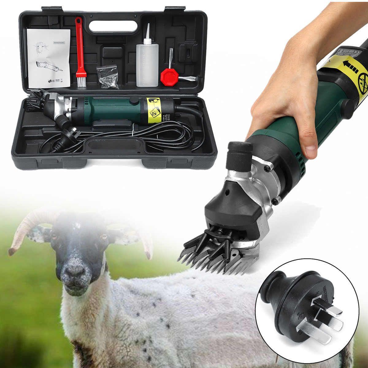 Electric Sheep Goat Shearing Machine 690W 6 Speed Adjustable Shearing Clipper Wool Scissor Electric Shears With Box US / AU Plug