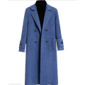 2020 Autumn And Winter New Woolen Coat Women's Plus Size 3XL Mid-Length Haze Blue Popular Over-The-Knee Suit Casual Coats Women
