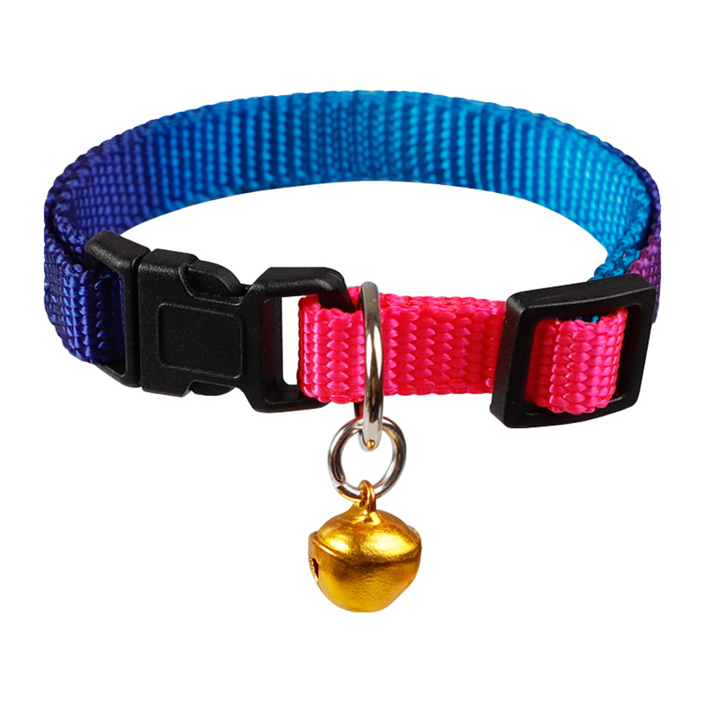 3PCS Adjustable Soft Nylon Dog Collars Pet Collars With Bells Random Colorful Necklace Collar For Little Pet Dogs Cat