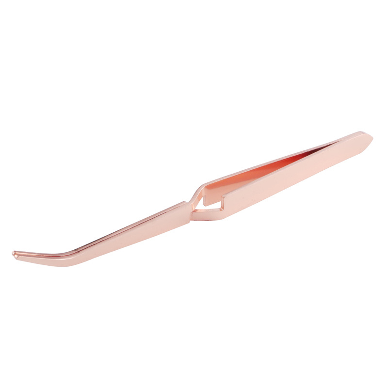 Rose Gold UV Gel Nail Shaping Tweezers Stainless Steel Rainbow Nail Clip C Curve Pincher Manicure Tools Nail Art Pinching Clamp